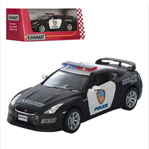 Інерційна металева машинка KINSMART Nissan GT-R R35 police 2009 KT5340WP, фото 3