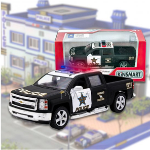 Інерційна металева машинка KINSMART "Chevrolet Silverado" police 2014 KT 5381 WP, фото 4