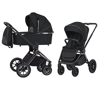 Коляска універсальна 2 в 1, CARRELLO Ultimo CRL-6516 (AIR) 2in1 Sable Black, чорна, Карелло Ультімо