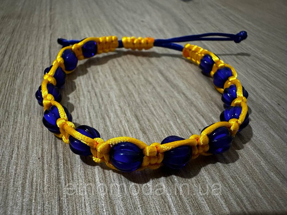 Браслет плетений інкрустований патріотичний