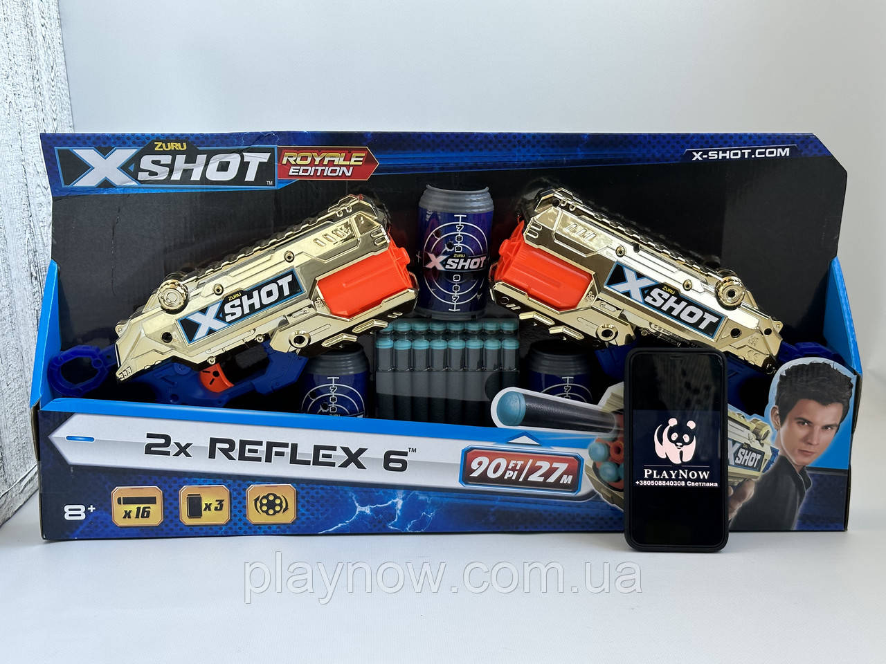 Набір з 2 шт Скорострільний бластер Zuru Excel Reflex 6 Double Golden