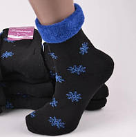 Женские махровые носки с отворотом в упаковке 12 пар, разные цвета