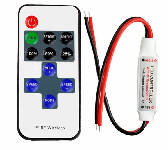 Діммер 12В регулятор яскравості для світлодіодних стрічок з пультом