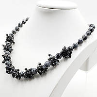 Буси Сніжний Обсидіан із чорним хрустаєм 53 см