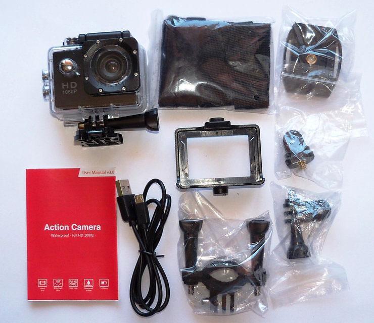 Камера, экшн камера, A7 Sports Cam, HD 1080p,спортивные видеокамеры, для экстрима, Чёрная (GK) - фото 7 - id-p1498934415
