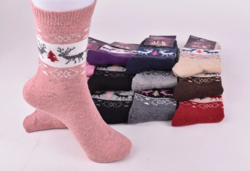Антибактеріальні шкарпетки в пакованні 12 пар, жіночі махрові шкарпетки з закотом