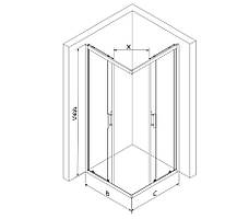 Душова кабіна MEXEN RIO GOLD 80х80 квадратна, фото 3
