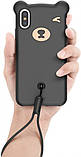 Чехол Baseus для iPhone XS Max Bear Silicone Case, Black (WIAPIPH65-BE01), фото 2
