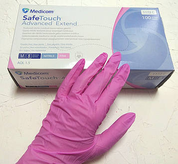 Рукавички Medicom SafeTouch рожеві 100 шт./пач. розмір M