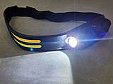 Потужний якісний акумуляторний налобний ліхтар COBA CB-689-2 гнучкий ліхтарик на голову з датчиком руху, фото 7