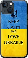 Чехол на iPhone 13 Mini Keep calm and love Ukraine v2 силиконовый