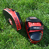 Лапи боксерські PowerPlay 3051 Чорно-Червоні PU [пара], фото 6