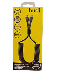 Кабель 65W витая пружина Type-C to Type-C 1.8m