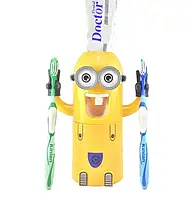 Тримач Міньйон з дозатором для зубних щіток | Дозатор зубної пасти з підставкою для щіток, фото 2