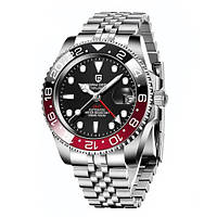 Механічний з автопідзаводом водонепроникний (100м) годинник Pagani Design PD-1662 Black-Red