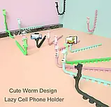 Гнучкий тримач для телефона з присосками Cute Worm Lazy Holder ЧОРНИЙ, Тримач для смартфона, фото 8