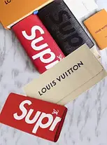 Клатч портмоне LouiS Vuitton Supreme на кнопці унісекс (зелений, червоний, синій, чорний), фото 3