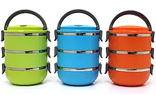 Переносна ємність для зберігання продуктів Lunch Box Three Layers (три контейнери), Ланчбокс для їжі, фото 4