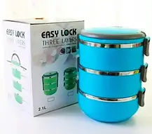 Переносна ємність для зберігання продуктів Lunch Box Three Layers (три контейнери), Ланчбокс для їжі, фото 5