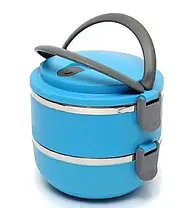 Переносна ємність для зберігання продуктів Lunch Box Two Layers (два контейнера) | Ланчбокс для їжі, фото 2