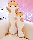 М'яка іграшка-подушка Кіт коричневий 50 см, Іграшка-антистрес, Плюшева іграшка, фото 3