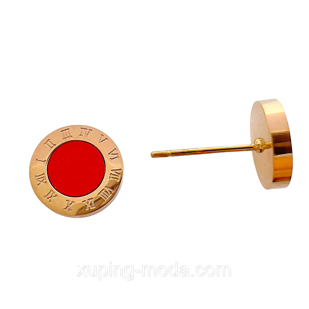 Сережки римські цифри xuping. 10 мм. 18 к