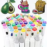 Набір маркерів для скетчингу (48 шт.) Білий, Двосторонні маркери на спиртовій основі, Скетч-маркери, фото 4