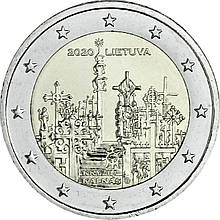 Монета номіналом 2 євро 2020 «Гора Хрестів» Литва