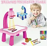 Стіл для малювання дітей РОЖЕВИЙ зі світлодіодним підсвічуванням, Комплект для малювання, фото 9