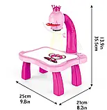 Стіл для малювання дітей РОЖЕВИЙ зі світлодіодним підсвічуванням, Комплект для малювання, фото 10