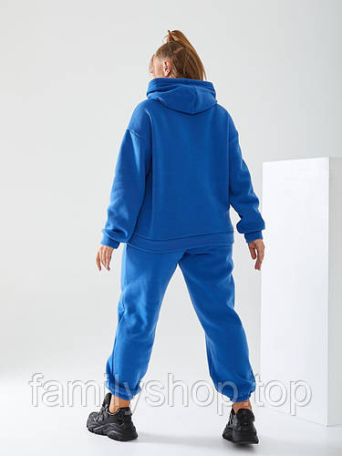 Теплый спортивный костюм женский больших размеров на флисе, черный ...