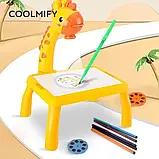 Дитячий стіл проектор для малювання зі світлодіодним підсвічуванням Жовтий, Комплект для малювання, фото 5