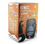 Активна акустична колонка UKC 8 / HS-008BT + 1 мікрофон USB/AUX/TF/FM, Бездротова колонка, фото 7