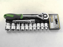 Набир головок з трискачкою и подовжувачем, 13 од., Квадрат 1/2, на пластиковому тримачи  ARM-B0001 UA58