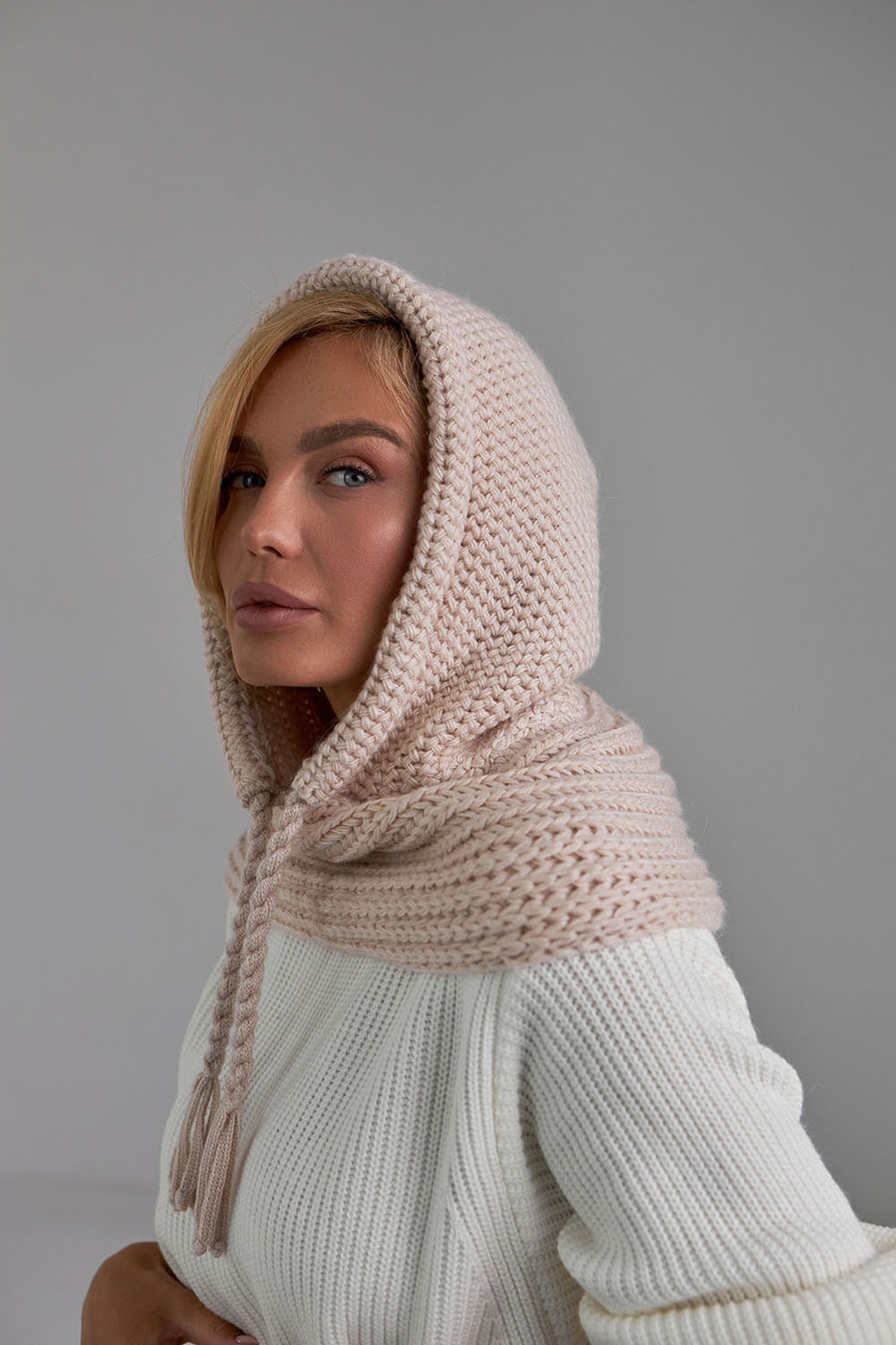 Снуд з теплої пряжі перлинний, фото 1