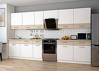 Кухня ЛЕЯ Doros стандартный набор 3.4 м Белый/Дуб Сонома ДСП 340х60х250h (81000007)