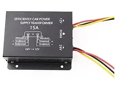 Понижувальний автомобільний перетворювач QIAO TB 2412 (15A) з 24V на 12V, Інвертор в машину, фото 4