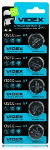 Батарейка VIDEX CR2032 5 шт (1 упаковка)