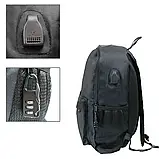 Світний міський рюкзак Пірат Pirate з usb зарядкою + замок 35 л Чорний, фото 5