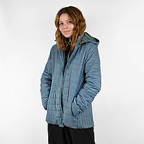 Жіноча демісезонна стьобана куртка на синтепоні з капюшоном Tovta (Угорщина) Блакитний L, фото 2