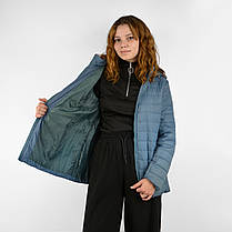Жіноча демісезонна стьобана куртка на синтепоні з капюшоном Tovta (Угорщина) Блакитний L, фото 3
