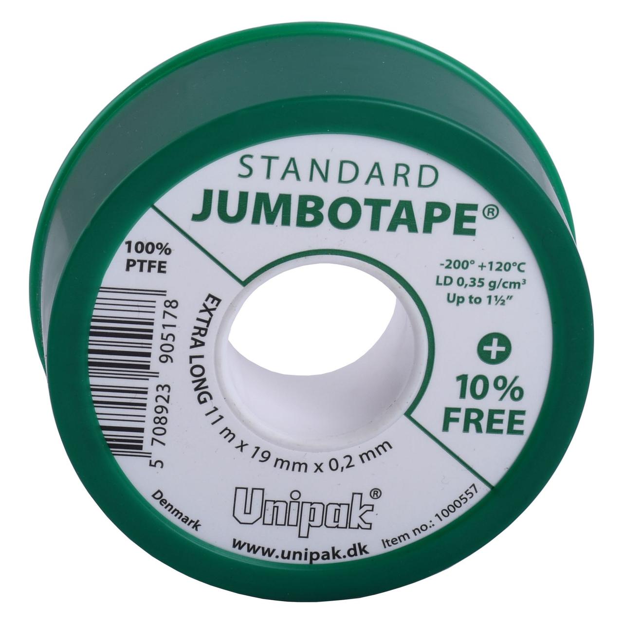 Фум стрічка UNIPAK JUMBOTAPE Standart 19x0.2 мм 11 м 000023468, фото 1