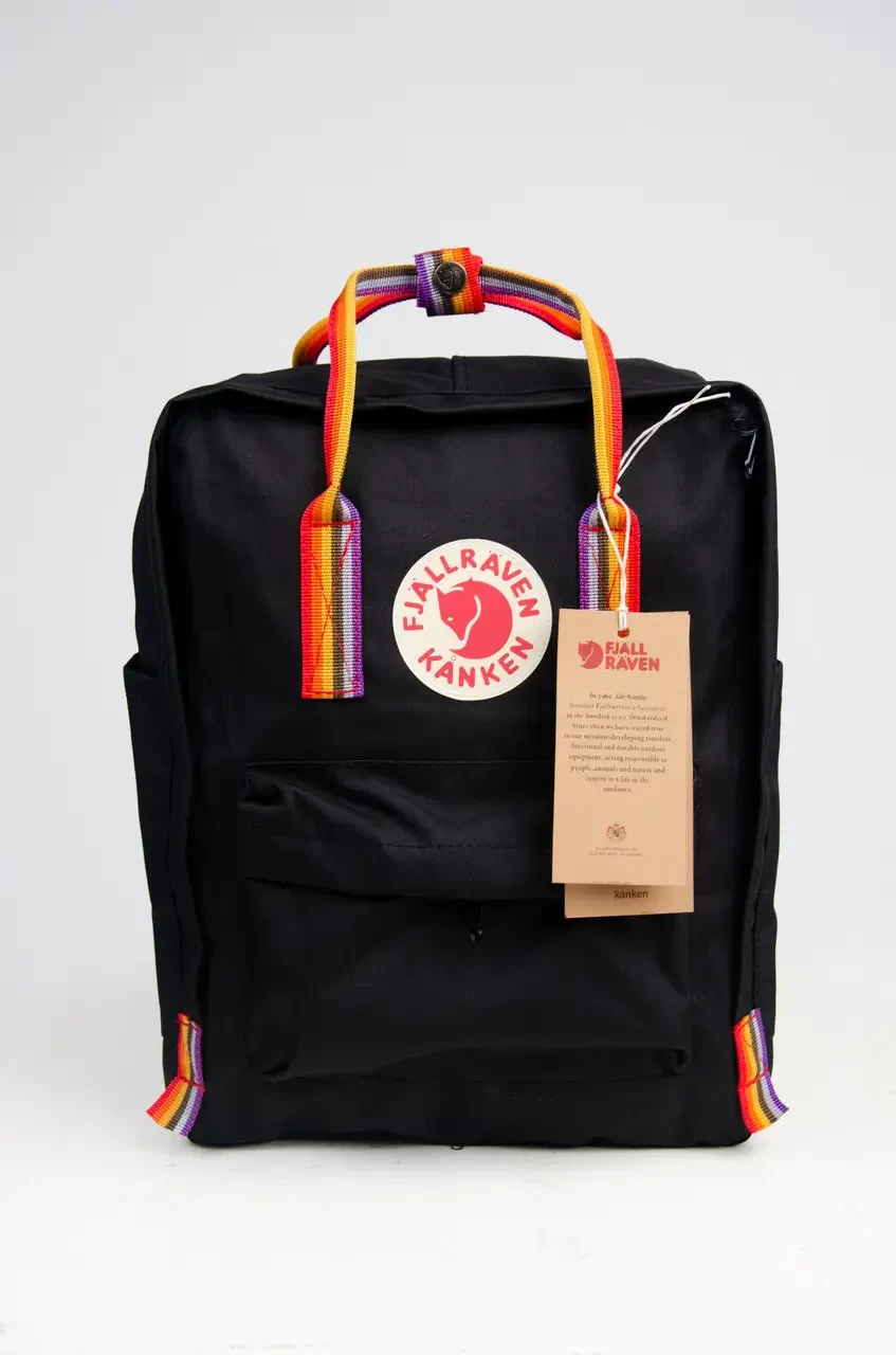 Рюкзак Fjallraven Kanken Classic Rainbow 16л Люкс качество, Черный (тканевая подкладка) (FK16-72) - фото 5 - id-p1535787969