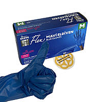 Одноразовые плотные медицинские перчатки Flex, M, 100 шт, TPE, синий, Reflex