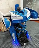 Машинка Трансформер Lamborghini POLICE Robot Car Size 18 СИНЯ, Машинка на радіокеруванні, фото 6