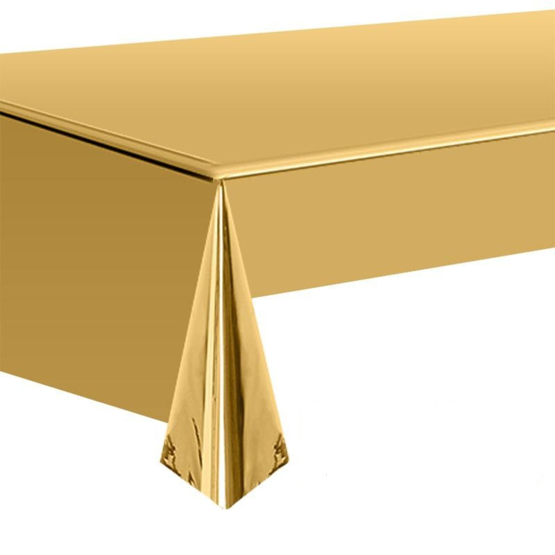 Фольгована скатертина на стіл 137 на 183 см Золото
