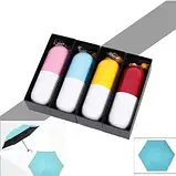 Міні парасолька капсула, компактна парасолька у футлярі жовта, фото 3