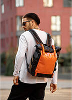 Чоловічий рюкзак Sambag RollTop Hacking чорно-оранжевий 24460129m