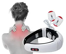 Електростимулятор масажер для шиї фізіотерапія Cervical vertebra Neck Massager KL-5830, фото 3