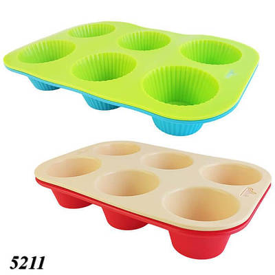 Форма силікон для кексів 6 шт
